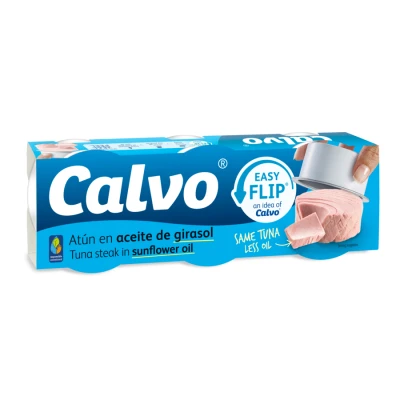 Ton In Ulei de Floarea Soarelui Easy Flip Calvo 3*65g